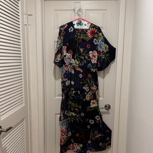 Johnny Was Dress in Blue with Floral Design